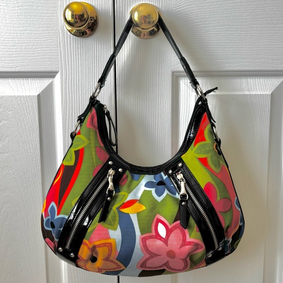 Franco Sarto Floral Hobo Shoulder Bag/Purse With Smartlyte Y2K Multicolor - Picture 1 of 15